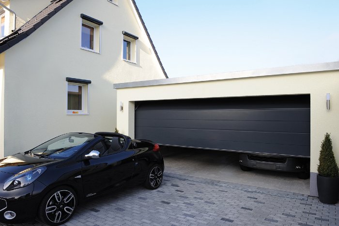 Automatic Roll up garage door large Solid Grey