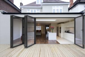 5 Bi-fold Aluminium Doors Grey - GD Windows Wales
